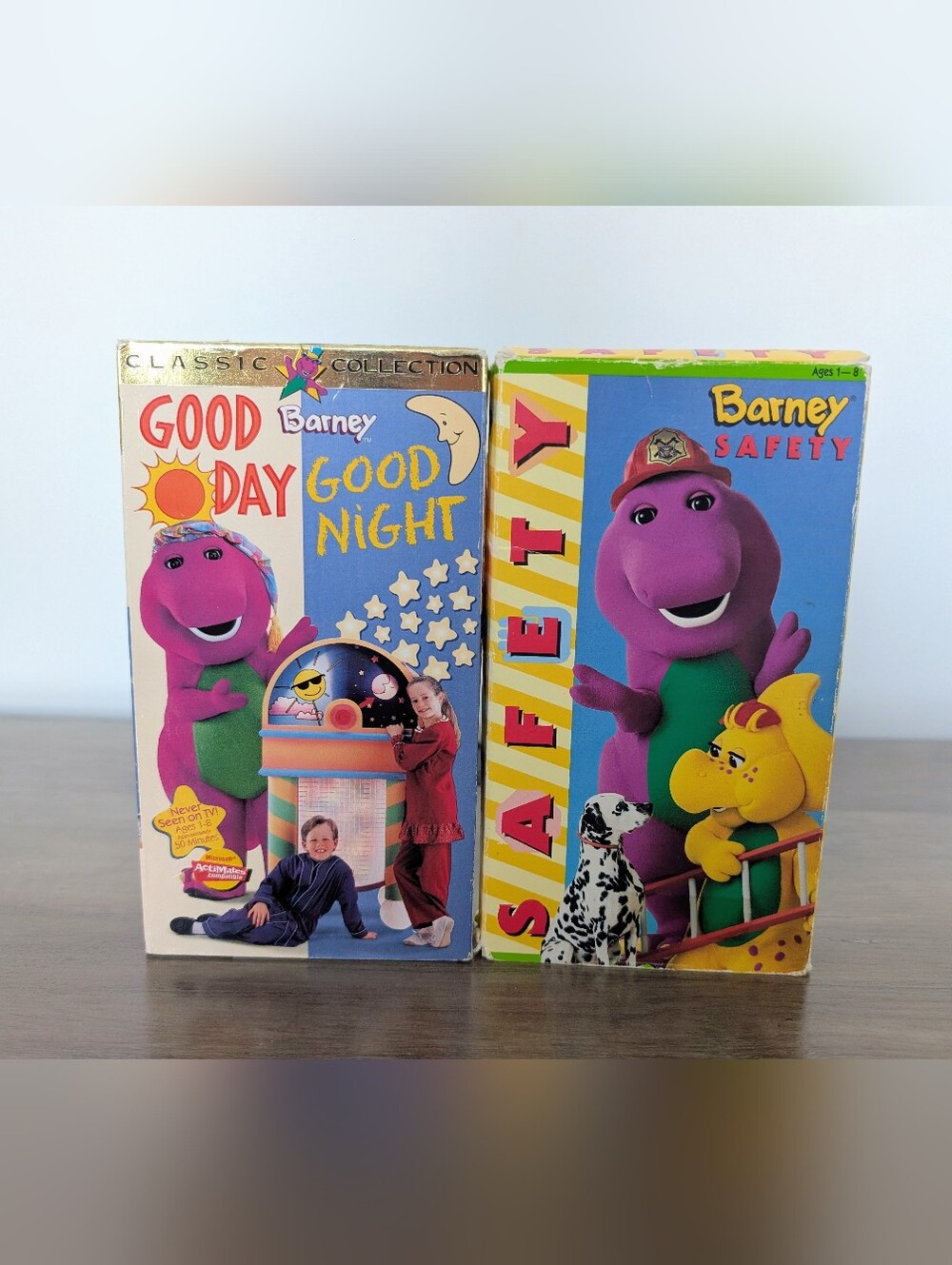 Barney: Good Day Good Night & Barney Safety White 2 VHS Tape Lot Never on TV 90s